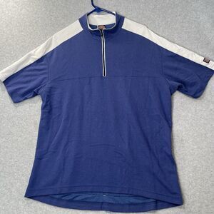 Zoic Size XL Blue knit Short Sleeve jersey 1/4 Zip mountain bike mtb